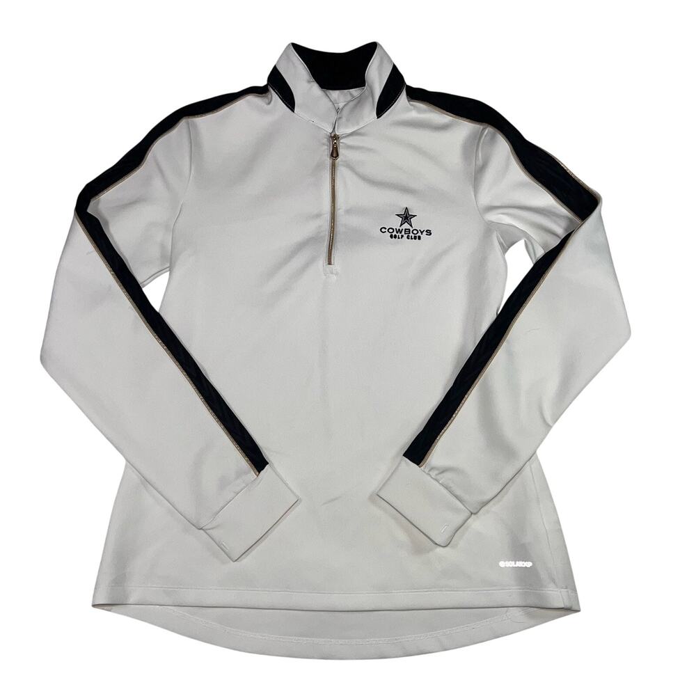Dallas Cowboys Golf 1/4 Zip Pullover Womens Size S White Black Greg Norman *READ